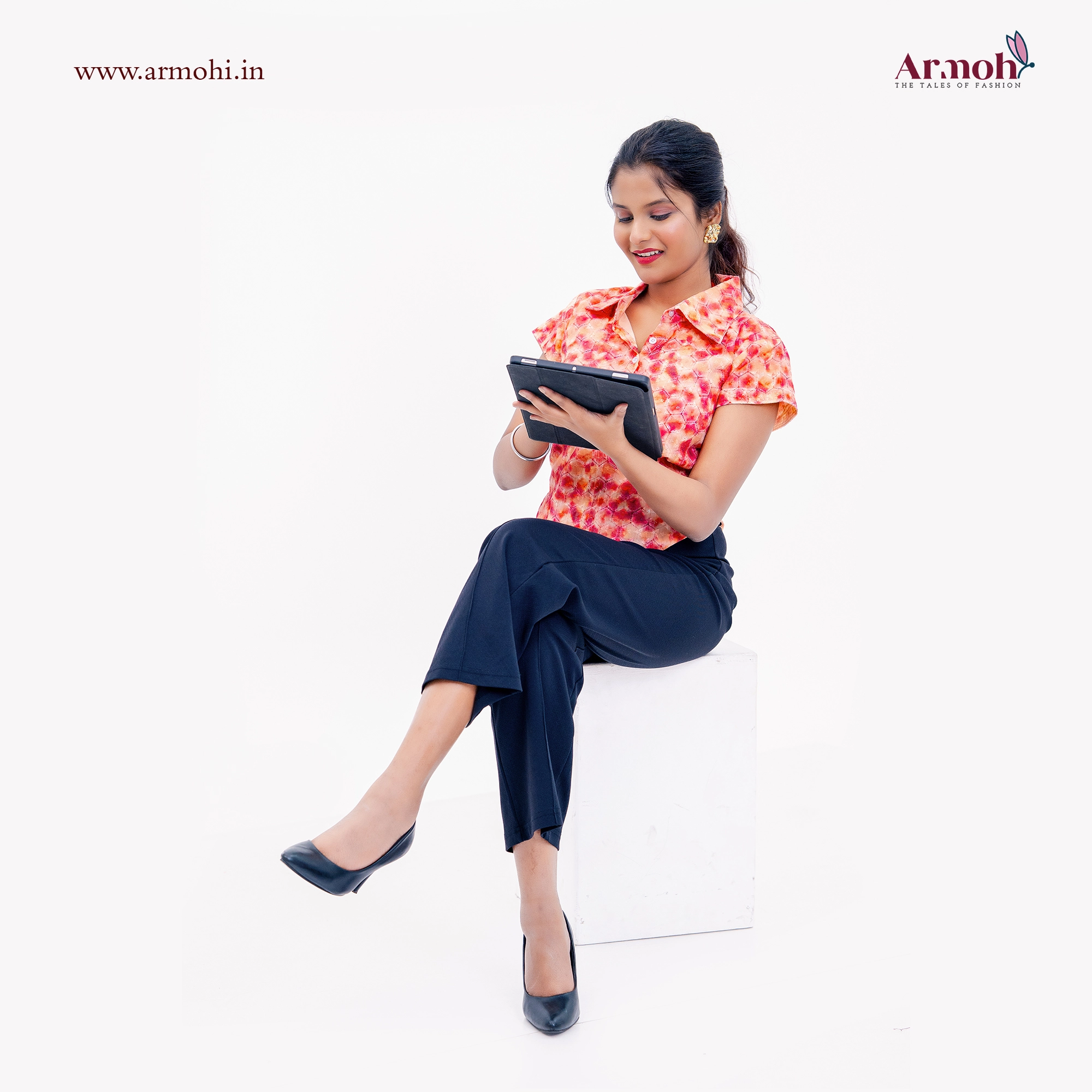 Armohi Coral Bloom Shirt Top/ Office Wear/ Casual Wear Everyday Top 21