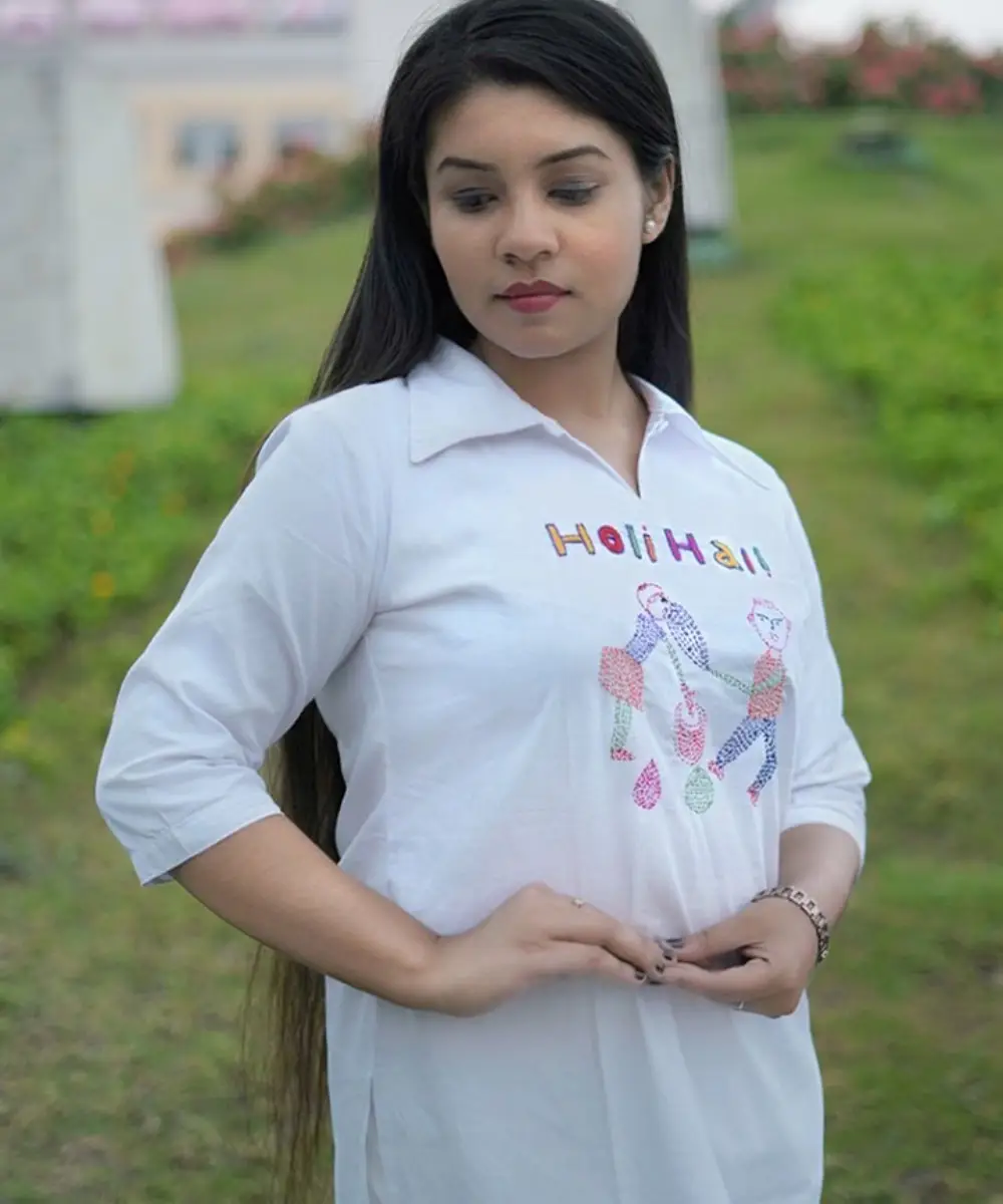 White Kurti Set