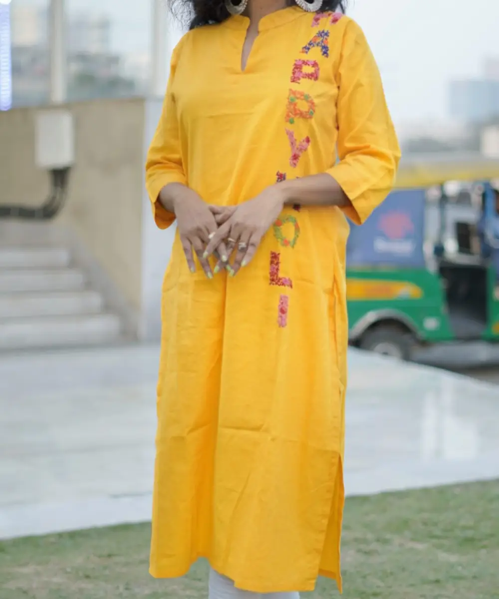 Yellow Kurti Set - Image 3