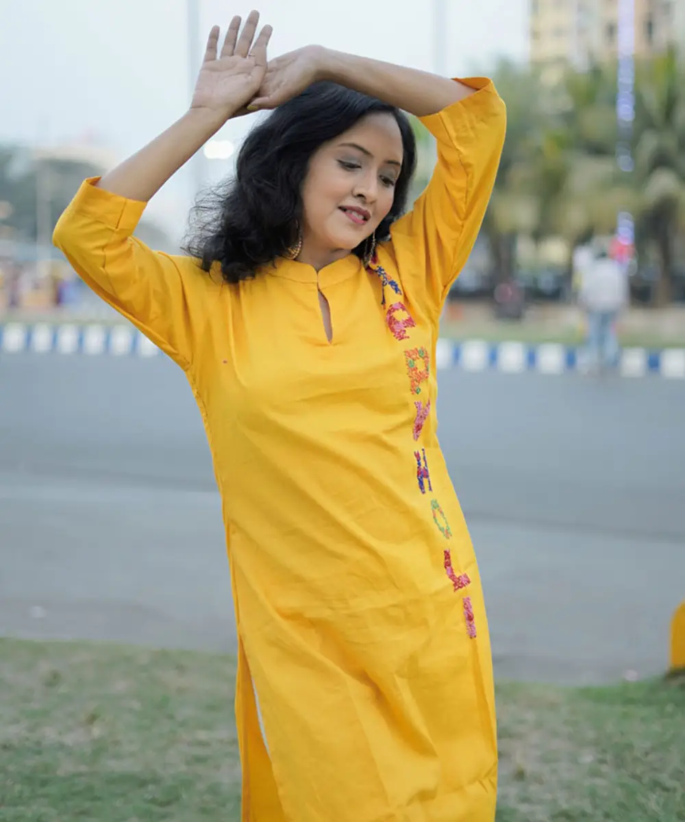 Yellow Kurti Set - Image 2